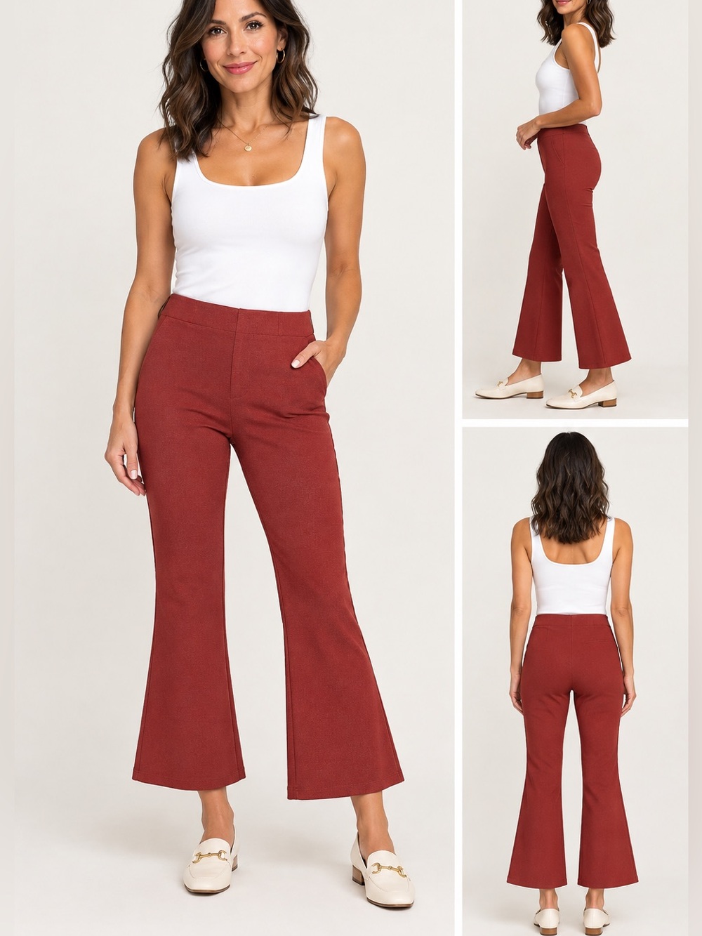 SOFT SURROUNDINGS MARLOWE BOOTCUT PULLON FLARE PETITE TERRACOTTA PONTE PANTS PM